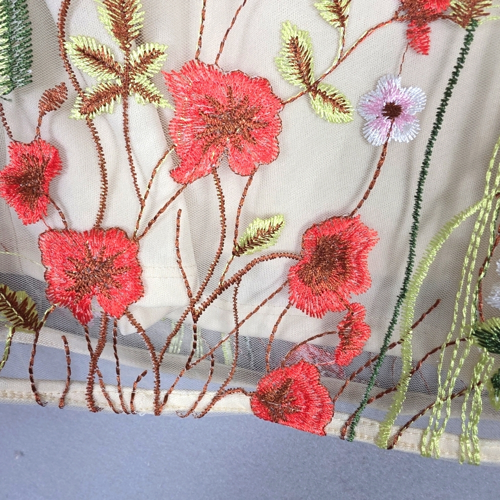 Bedford Fair‎ Embroidery Floral Lace Blouse With Tank Boho Size M - Picture 4 of 9